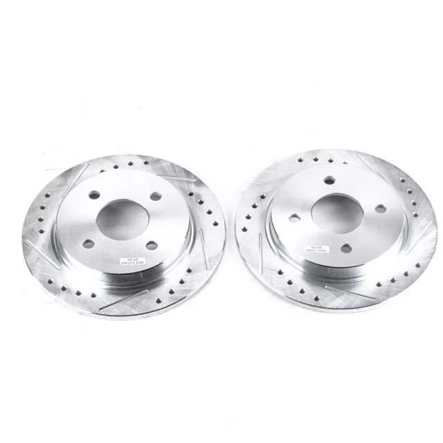 Disc Brake Rotor Set-Rear Drilled, Slotted and Zinc Plated Brake Rotor Pair Rear