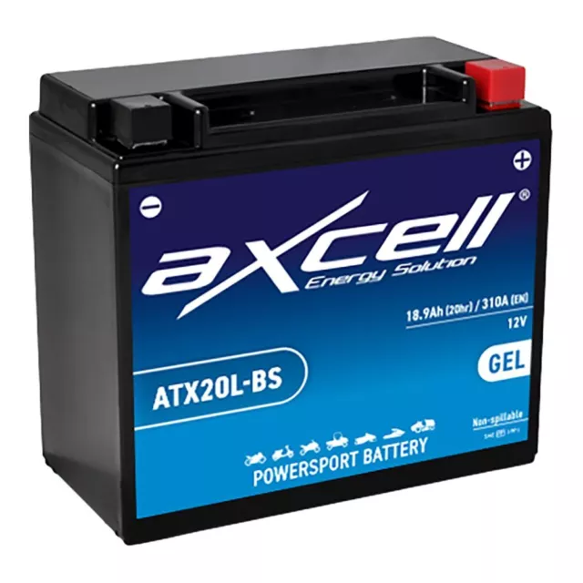 Batterie 12V YTX20L-BS GEL AXCELL 51891 Yamaha YFM 400 Kodiak FA AJ07W 03-05