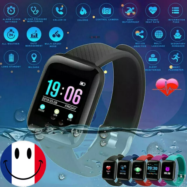 Bluetooth ID116 Plus Smart montre fréquence cardiaque Bracelet Fitness Tracker