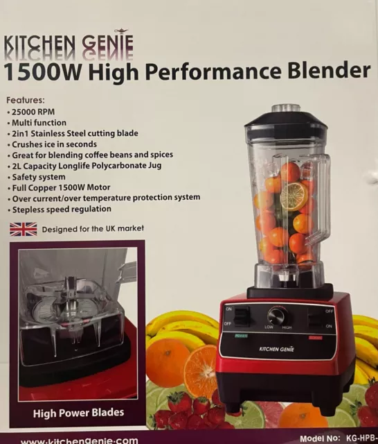Kitchen Genie Ultima HI-Power Commercial Ice Crusher Blender - 2L