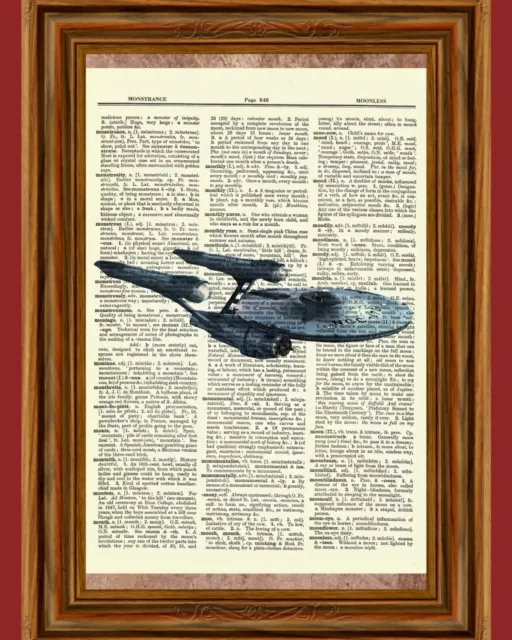 Starship Enterprise Star Trek Dictionary Art Print Spock Kirk Poster Star Ship