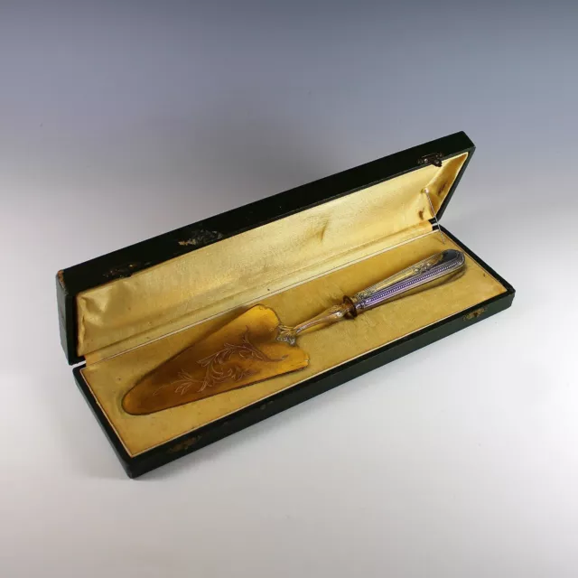 19th C French Sterling Silver Server Pie Server Cake Serving with Box