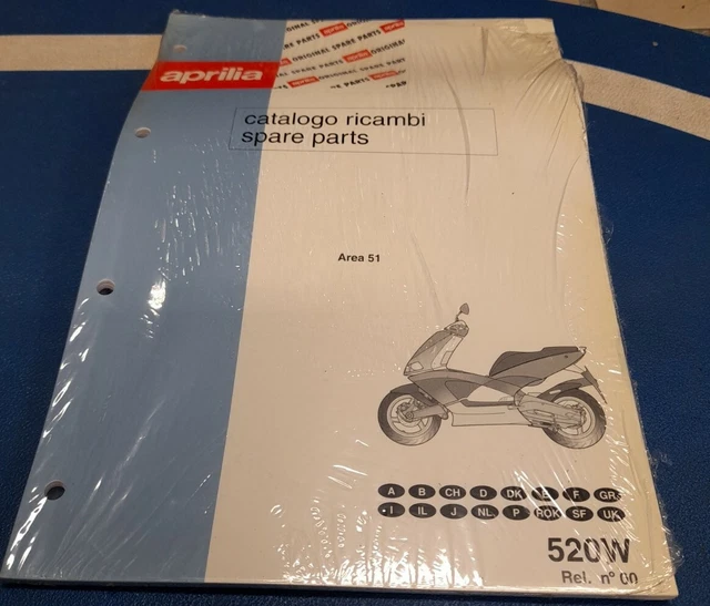 Aprilia Catalogo Ricambi Originale Scooter Area 51 Multi Lingue Italiano Incluso