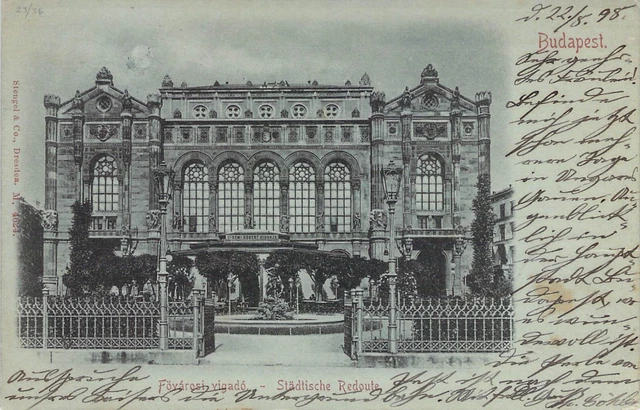 1898 Budapest Hungary Postmark On Fovarosi Vigado * Stadische Redoute Postcard