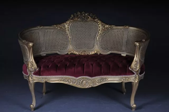 B-Dom-104 Hübsche Barock Sitzbank, Kanapee im Louis Quinze XV Stil *