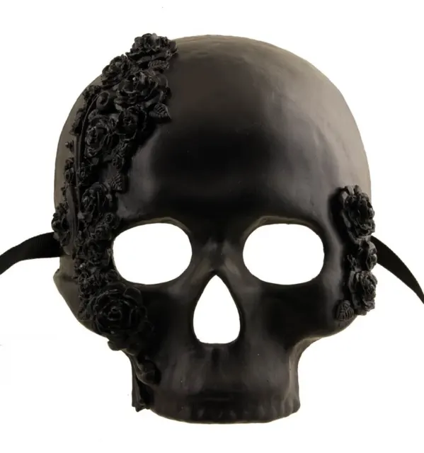Masque de Venise Tête de mort en papier mâché doré