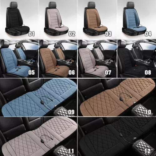 12V Faux Berber Fleece Car Seat Pad Cushion Cover Heating Warm Heated Winter 2