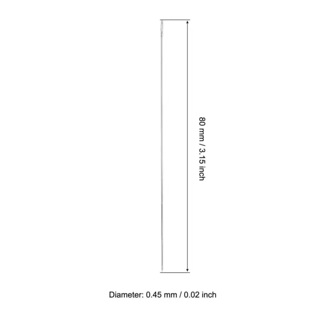 Auffädelnadeln fein dünn lang gerade Nähen Stickfaden 3,15 Zoll 100 Stck. 2
