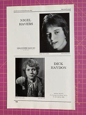 Rare,original 1970 acting agency Z-page Nigel Havers Chariots Of Fire 