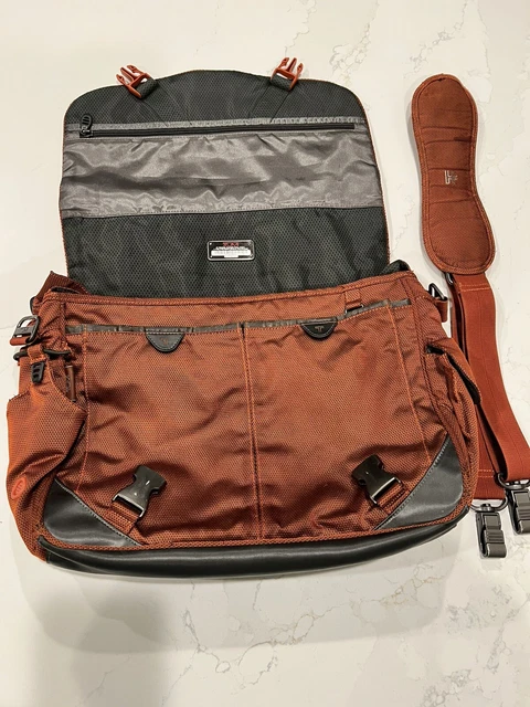 Tumi T-Tech Orange Flame Laptop Messenger Shoulder Bag Strap Ballistic Nylon