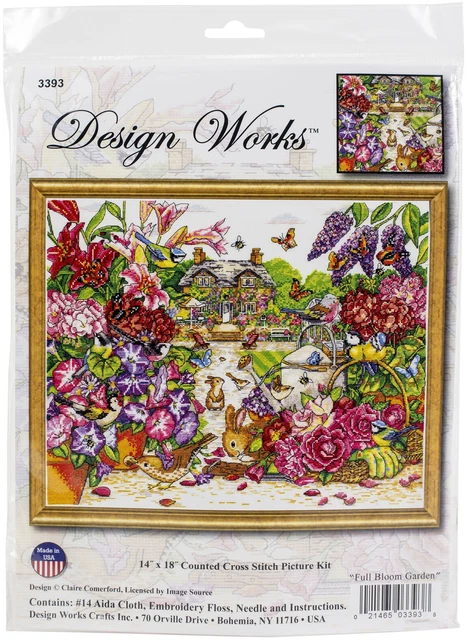 Kit de punto de cruz contado Design Works 14""X18"" - jardín de floración completa (14 unidades) -DW33