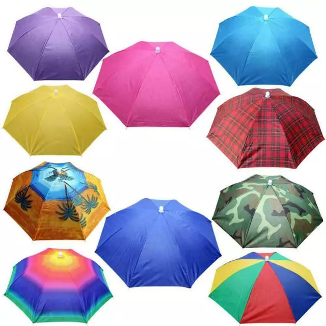 Sun Umbrella Hat Outdoor Hot Foldable Golf Fishing Cap Headwear Head Prof New T3