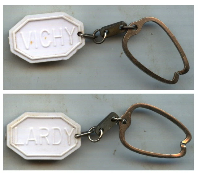 Porte-clés Vintage VICHY CENTRAL - France, Années 70, Plastique, Alimentation
