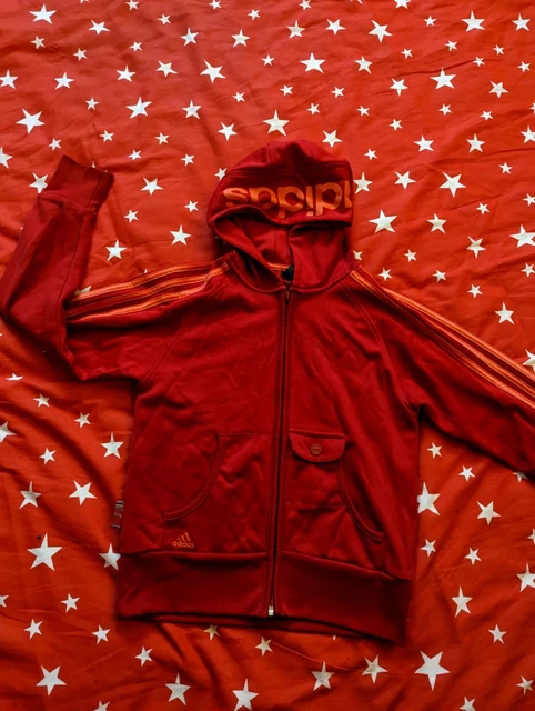 Giacca con cappuccio Adidas bambini ragazze con cappuccio con cerniera taglia 30 32 circonferenza petto