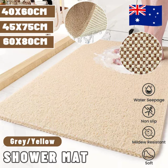 Shower Rug Anti Slip Loofah Bathroom Bath Mat Carpet Water Drains Non Slip AU