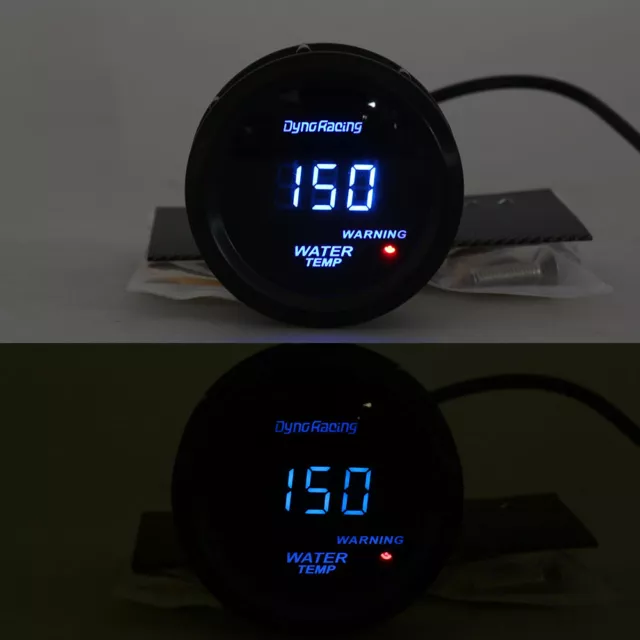 2" 52mm Blue LED Digital Water Temp Gauge Centigrade Temperature Meter Tint Lens