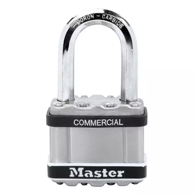 MASTER LOCK M5LFSTS Keyed Padlock, 15/16 in,Rectangle,Silver 52TG79