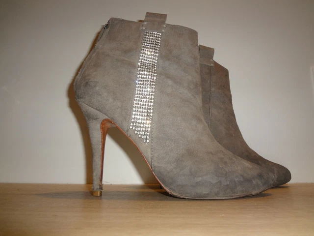 Bottes Hautes Daim ONLY - Taille 37, Talon 8.5 Cm | Occasion Parfait état