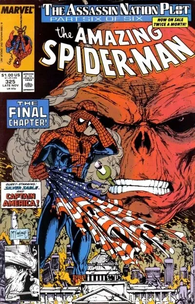 AMAZING SPIDER-MAN #325 F/VF, McFarlane Direct Marvel Comics 1989 Stock Image