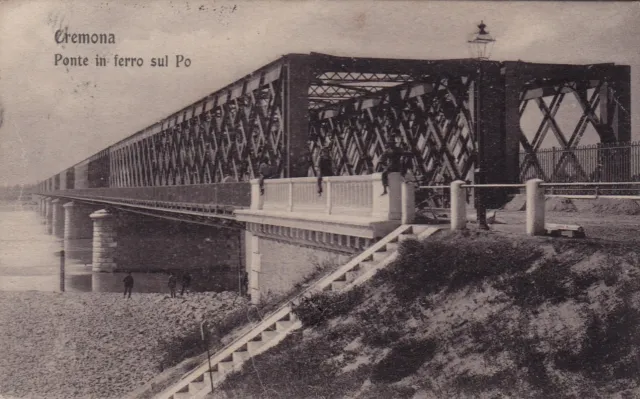 # Cremona: Ponte In Ferro Sul Po  - 1908