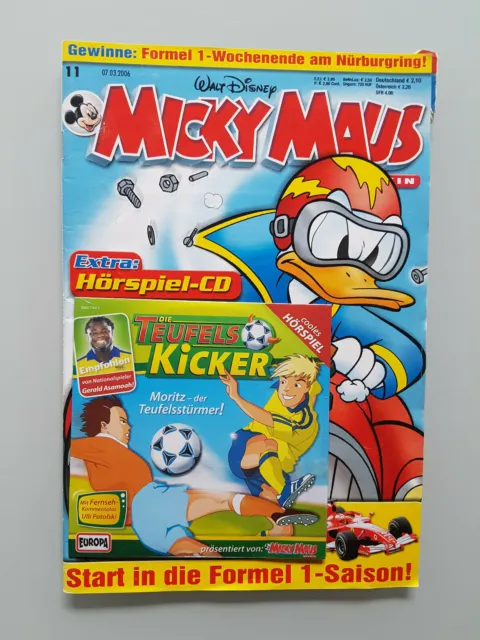Micky Maus Comicheft Nr. 11 2006 mit Beilage Hörspiel-CD Die Teufelskicker