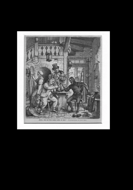 Schornsteinfeger - Müller - Kutscher*In Einer Kneipe*Bier Trinkend*1865*