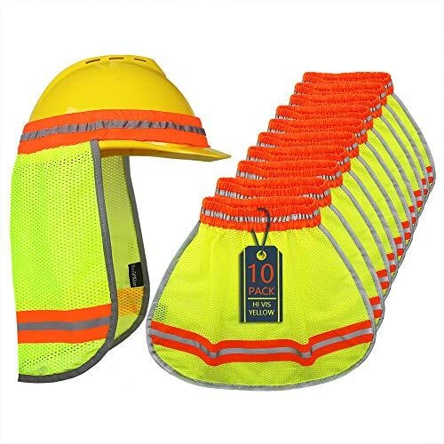 Safety Hard Hat Sun Shade High Visibility Neck Sun Shield with Refl...