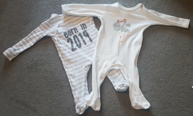 Boy Girl Unisex Sleepsuit Babygrows bundle 3-6 Months