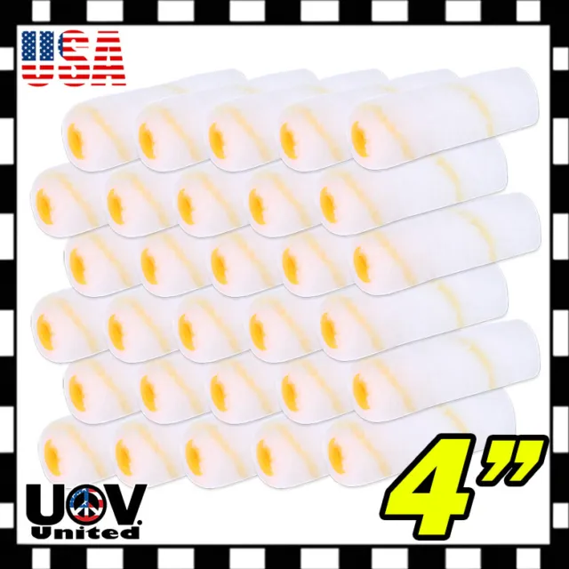 Bulk 4" inch Mini Paint Roller Covers Refill Gold Stripe Soft Woven 1/2" Nap U