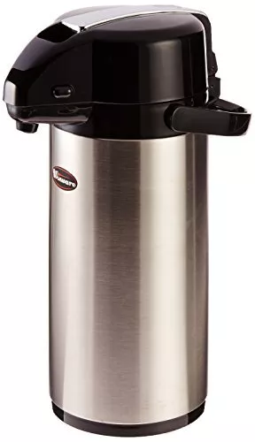 Winco Stainless Steel Lined Airpot, 2.5-Liter, Lever Top