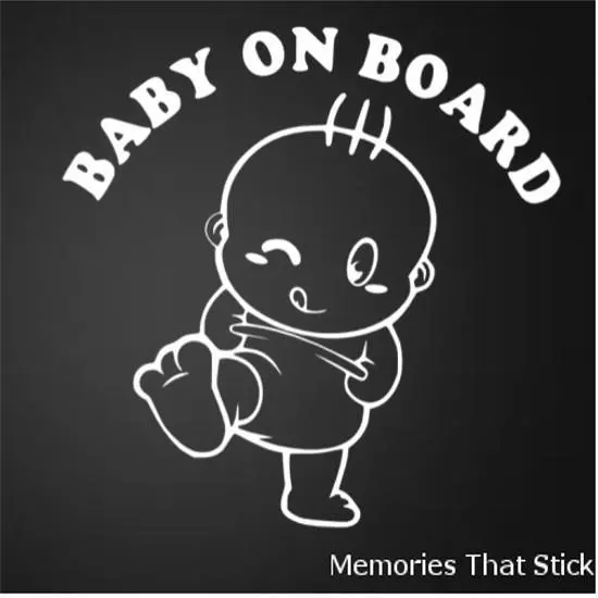 BABY ON BOARD Funny Car Window JDM VW VAUXHALL Novelty Vinyl Decal Sticker v2