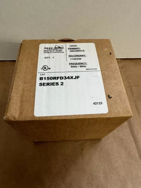 MICRON B150RFD34XJF Series 2 Transformer 150VA 380/400/415 Prim. 110x220 Sec.