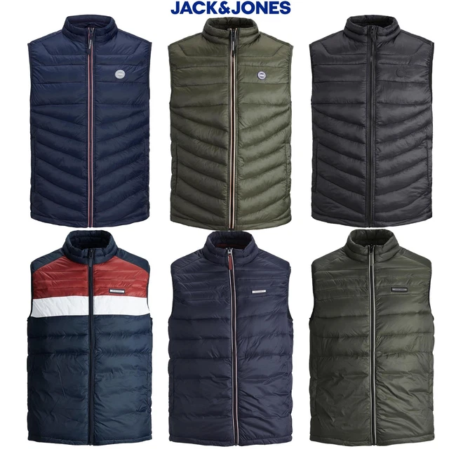 Men's Padded Gilet Jack & Jones Body Warmer Regular Fit Sleeveless Jacket S-2XL