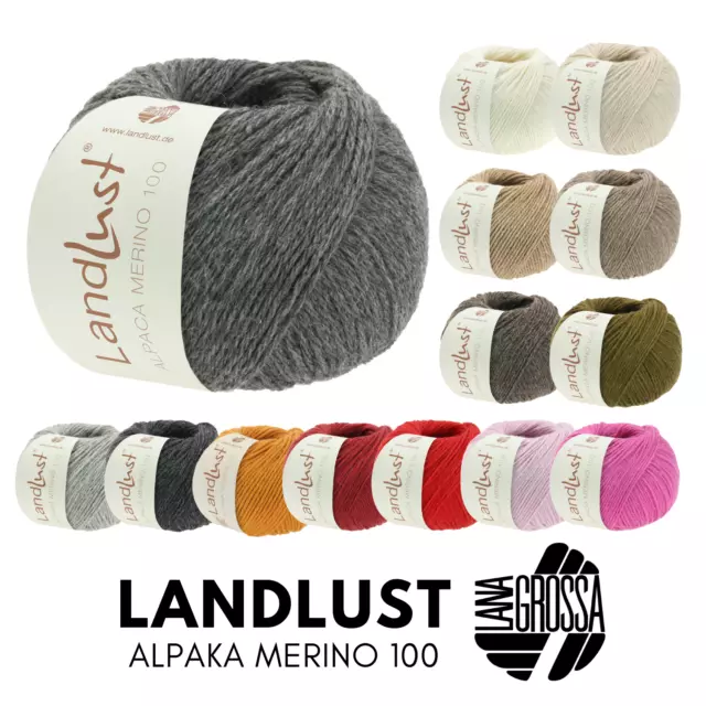 Lana Grossa LANDLUST ALPAKA MERINO 100 50 g verzwirntes Garn aus Alpaka 100 m