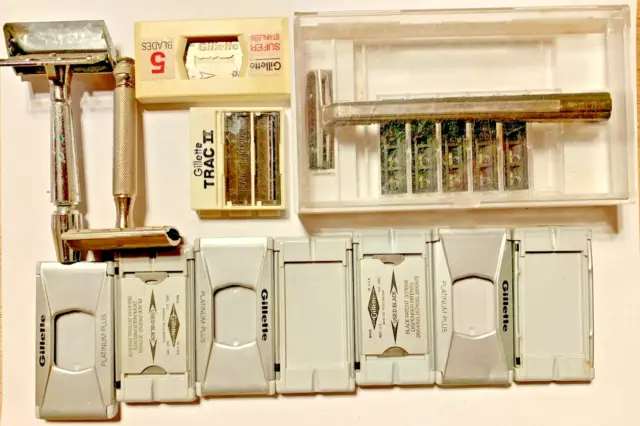 Vintage Gillette Razors & Blades, Gem Micromatic Razor + More, Mixed Lot
