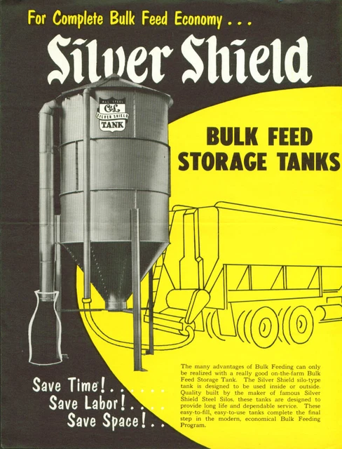 Silver Shield Bulk Feed Storage Tanks sell sheet 1940s
