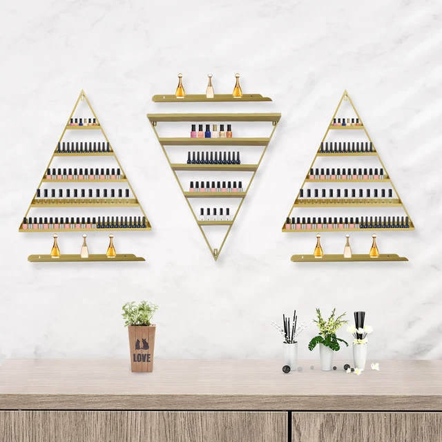 Wall-mount Triangle Display Racks 3pcs 5-tier Display Shelves+3pcs Crossbars Kit