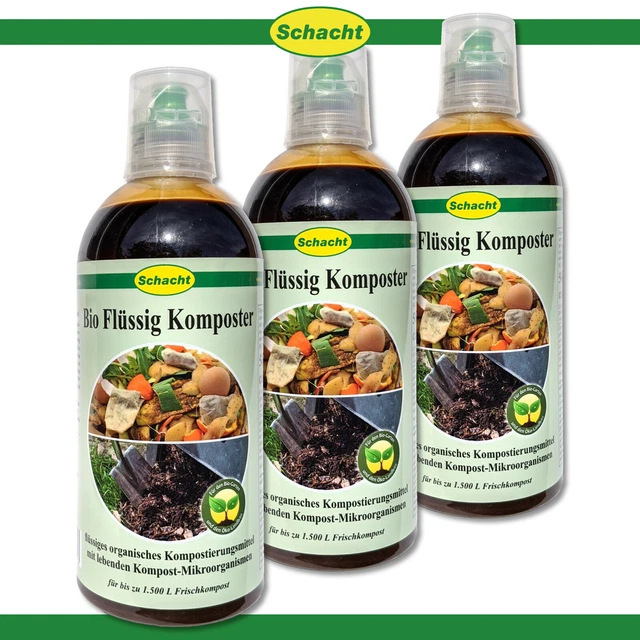 Pozo 3x500ml Bio Líquido Compostador Microorganismos Nutrientes Residuos Jardín