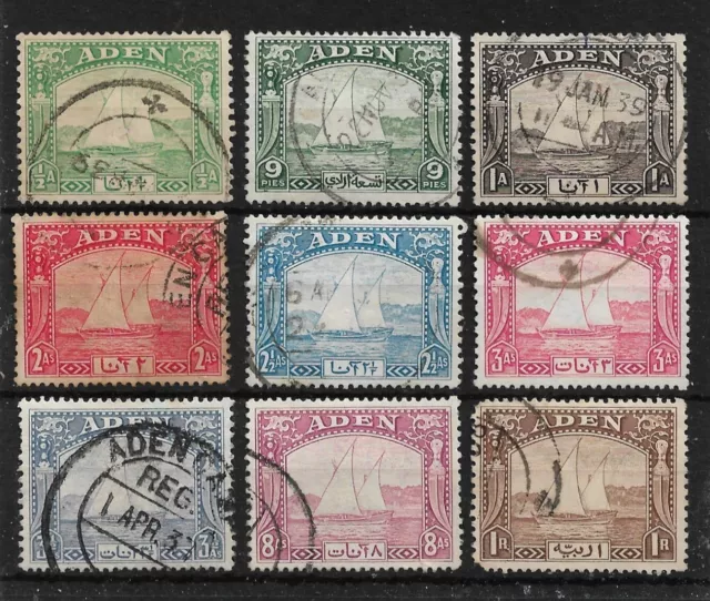 ADEN 1937 DHOW SET TO 1R SG 1/9 FINE USED Cat £56