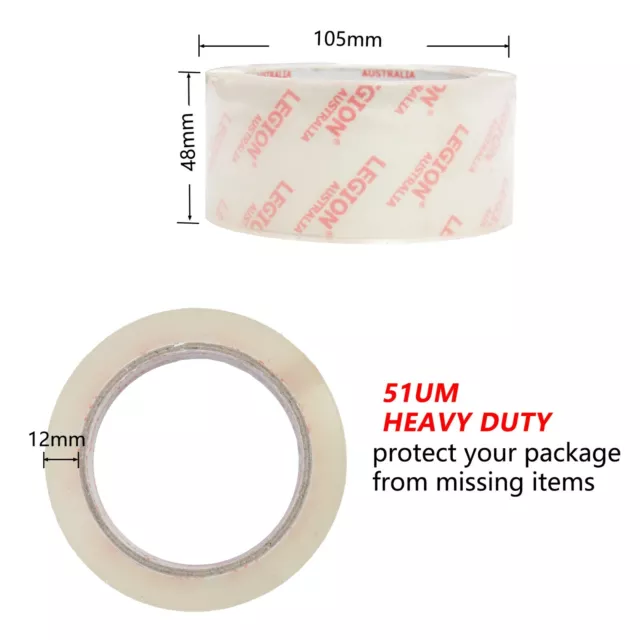 Heavy Duty Super Clear Packing Tape Packaging Sticky Sealing Tape 48mm 75M AU 2