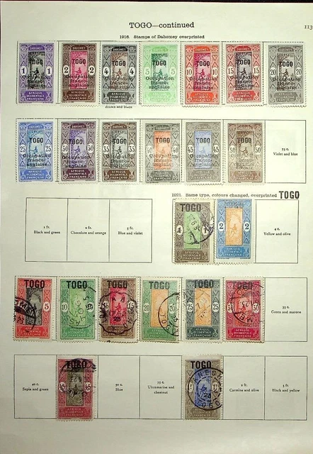 TOGO: 1916-1928 Examples - Ex-Old Time Collection - 2 Sides Album Page (56747)