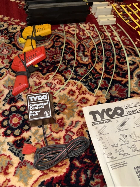 Tyco Command Control VINTAGE TYCO COMMAND Control Night Glow Slot Car Set Parts Almost ...