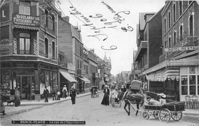 CPA 62 BERCK PLAGE LA RUE DE L'IMPERATRICE (animation