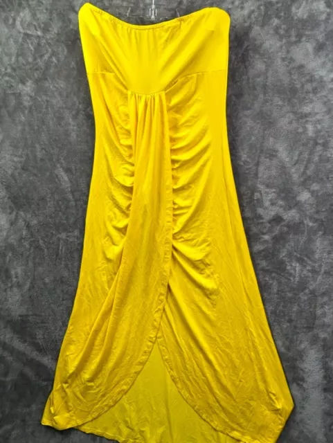 Chic ME  Womens Large Dress Maxi Long Yellow Off Shoulder  Lightweight