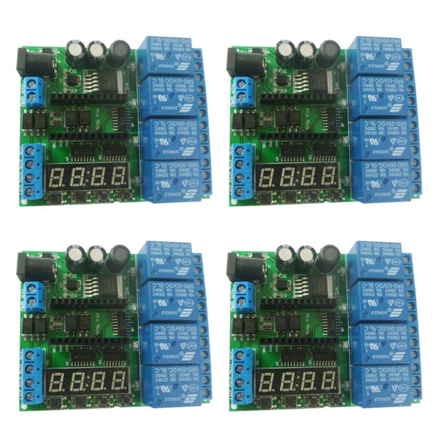 ARDUINO DIY DELAY Timer 12VDC 24V 4Ch Pro mini PLC Board Relay Shield ...