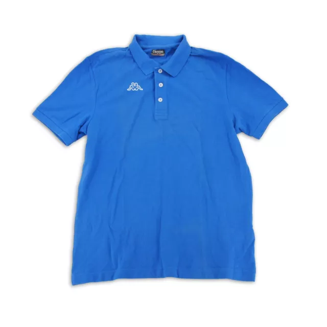 Kappa Poloshirt Gr. XL Herren Kurzarm Blau Oberteil Sport Shirt Kentkragen Basic