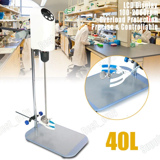 40L Lab Electric Overhead Stirrer Mixer Agitator Homogenizer Digital Display USA