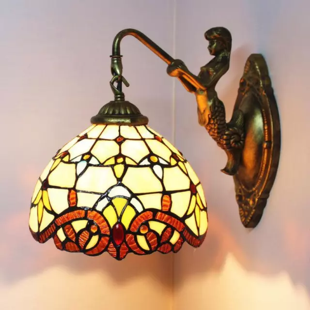 Tiffany Style Wall Light Stained Glass Wall Light Indoor LED Wall Sconce Fixture