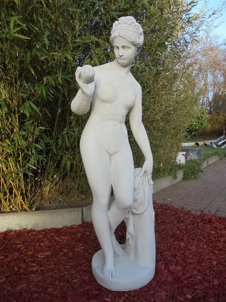Steinfigur "Eva mit Apfel" Steinguss, Gartenfiguren, Menschen, 119 cm Statue
