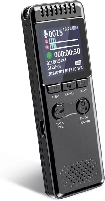 128GB Digital Voice Recorder with 8000 Hours Recording Capacity, 80Hrs Battery T